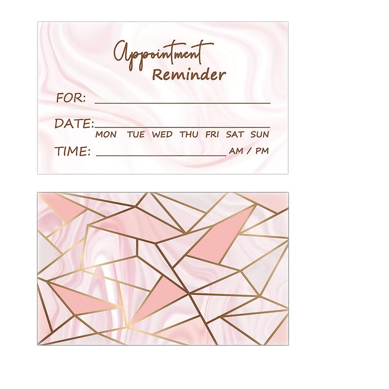 RXBC2011 بطاقات تذكير بالمواعيد RXBC2011 رخامية وردية وذهبية عبوة من 100 - Image 1